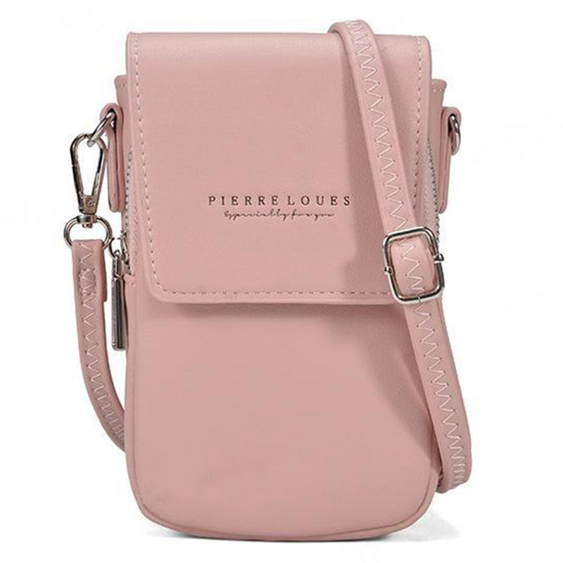 PIERRE LOUES PL614-44 PU Leather Women Crossbody Bag Phone Cosmetics Carrying Bag PIERRE LOUES PL614-44 PU Leather Women Crossbody Bag Phone Cosmetics Carrying Bag